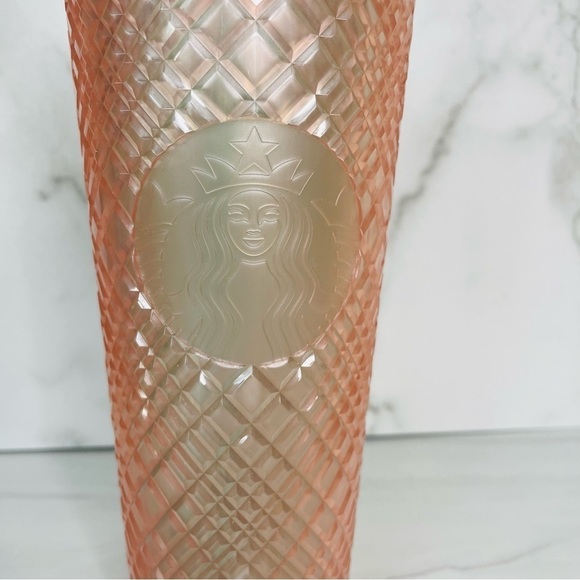 Starbucks 2023 Summer Jeweled Pearl Pink Green Venti 24oz Cold Cup Tumbler NWT - Picture 2 of 6